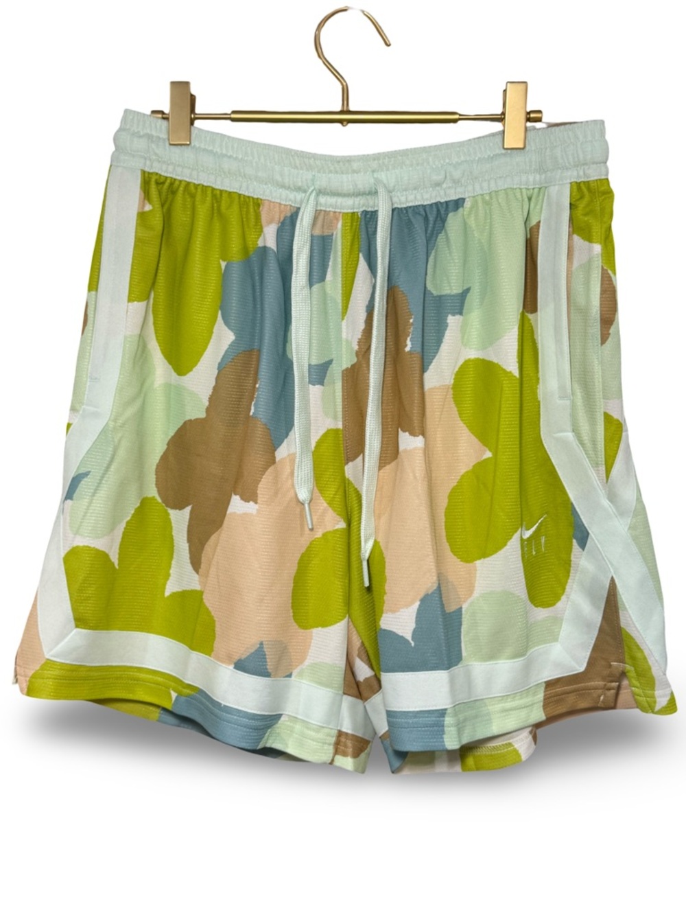 Nike Women's Green Multi Color Basketball shorts with loose fit